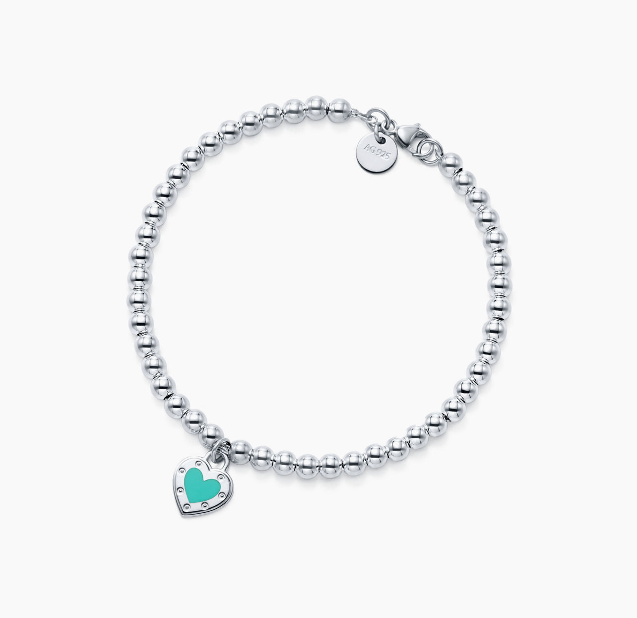 Tiffany bead heart tag Love Blue