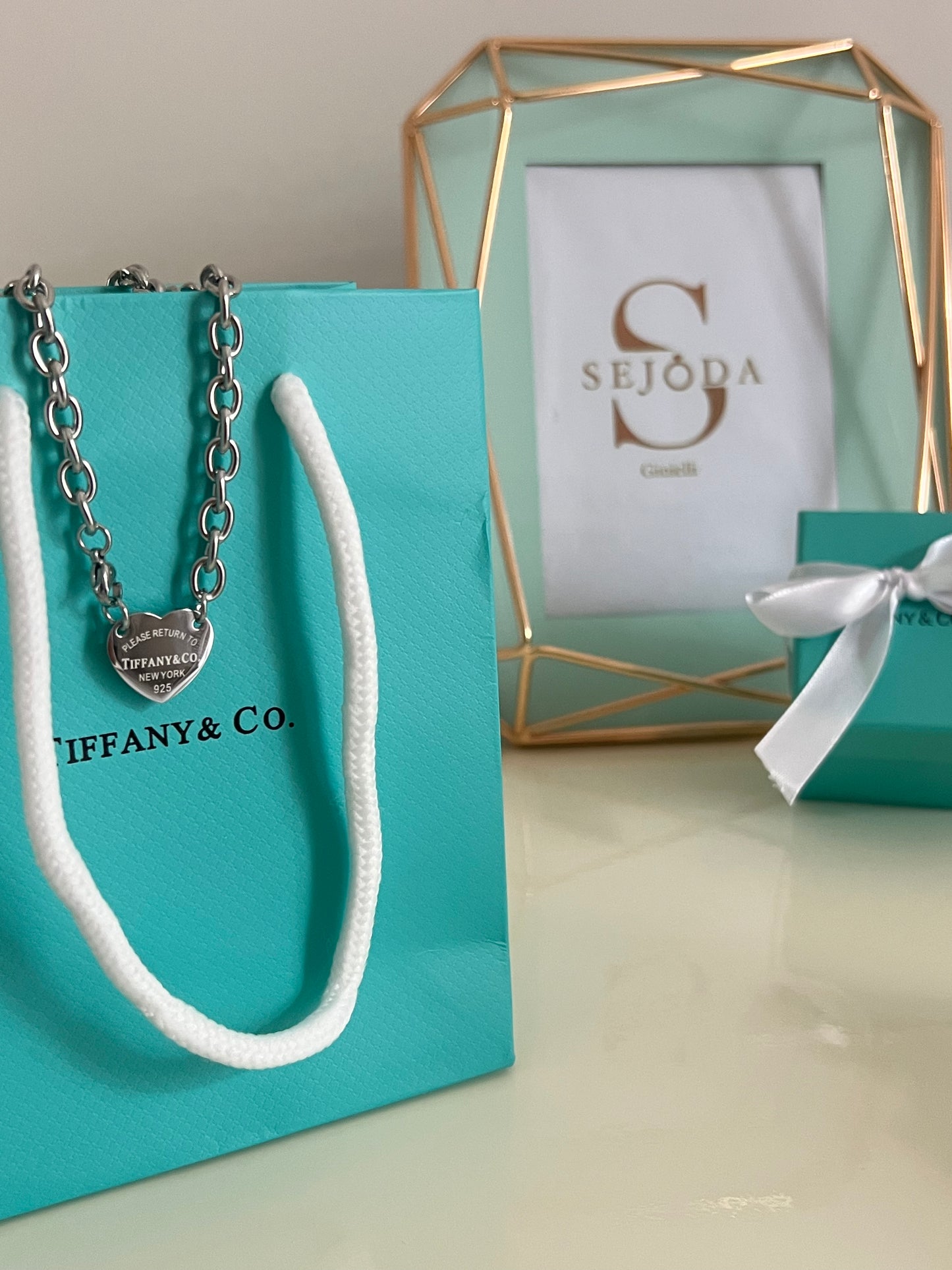 Collana Tiffany Chain Link Heart tag