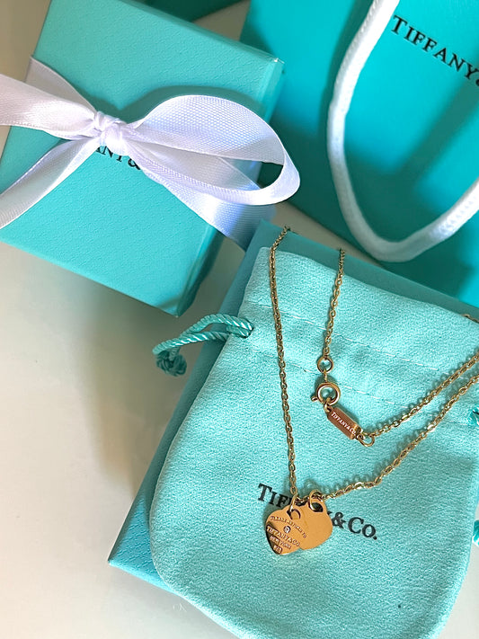 Collana doppio cuore oro Tiffany