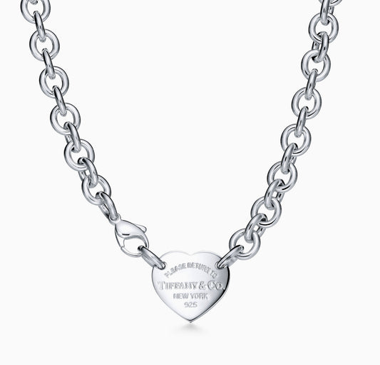 Collana Tiffany Chain Link Heart tag