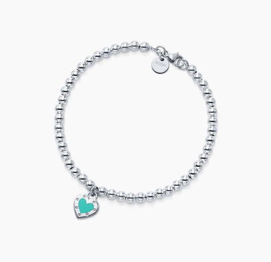 Tiffany bead heart tag Love Blue
